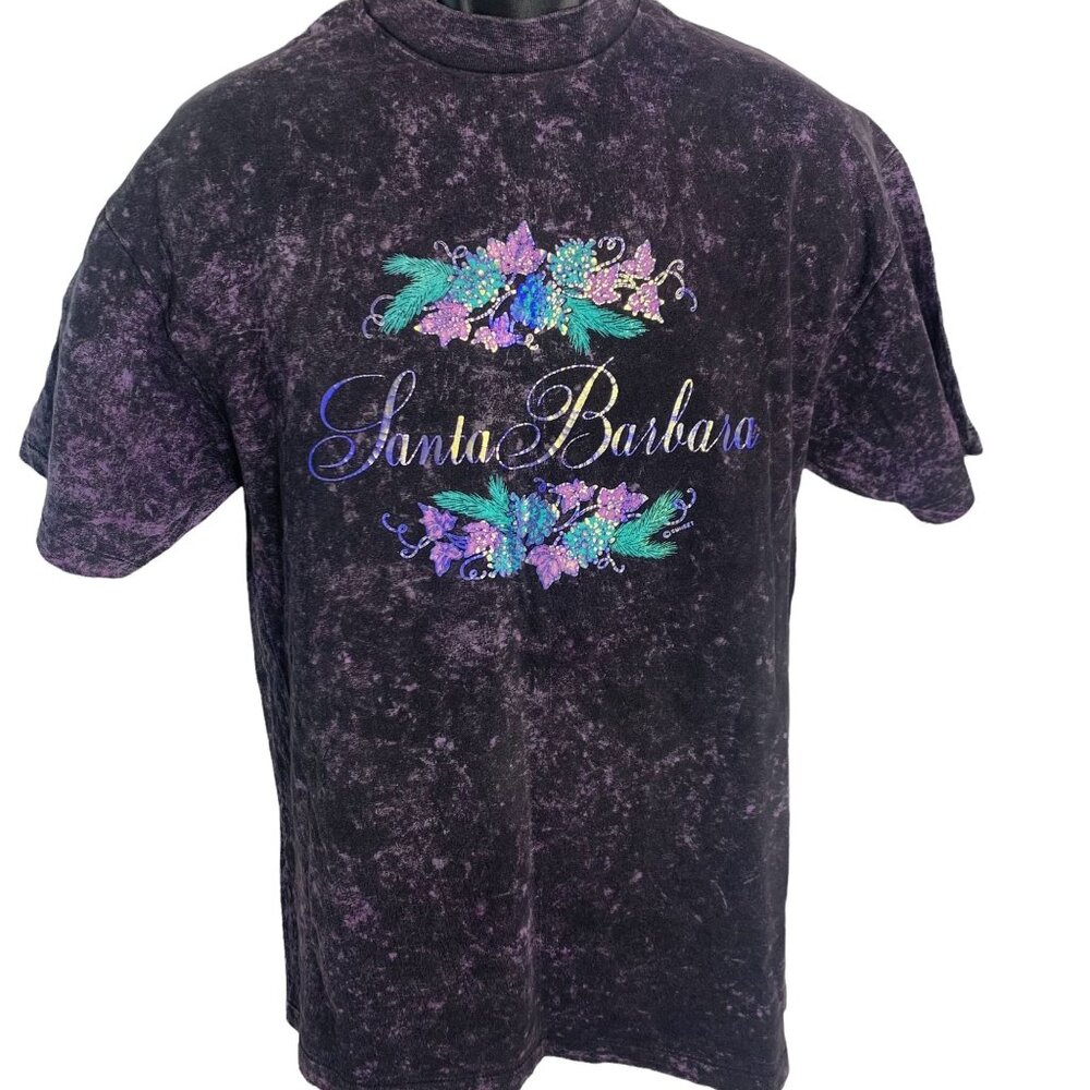 Vintage Unisex Santa Barbara Tie Dye Crewneck Short Sleeve Shirt Sz L
